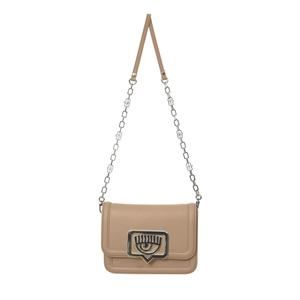 Chiara Ferragni Eye Leather Shoulder Bag Cream